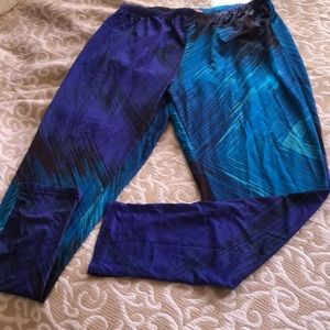 NEW blue purple leggings simply Astor sz 1X/2X